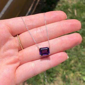3.96cts Zambian Amethyst Necklace in Solid 14K Gold